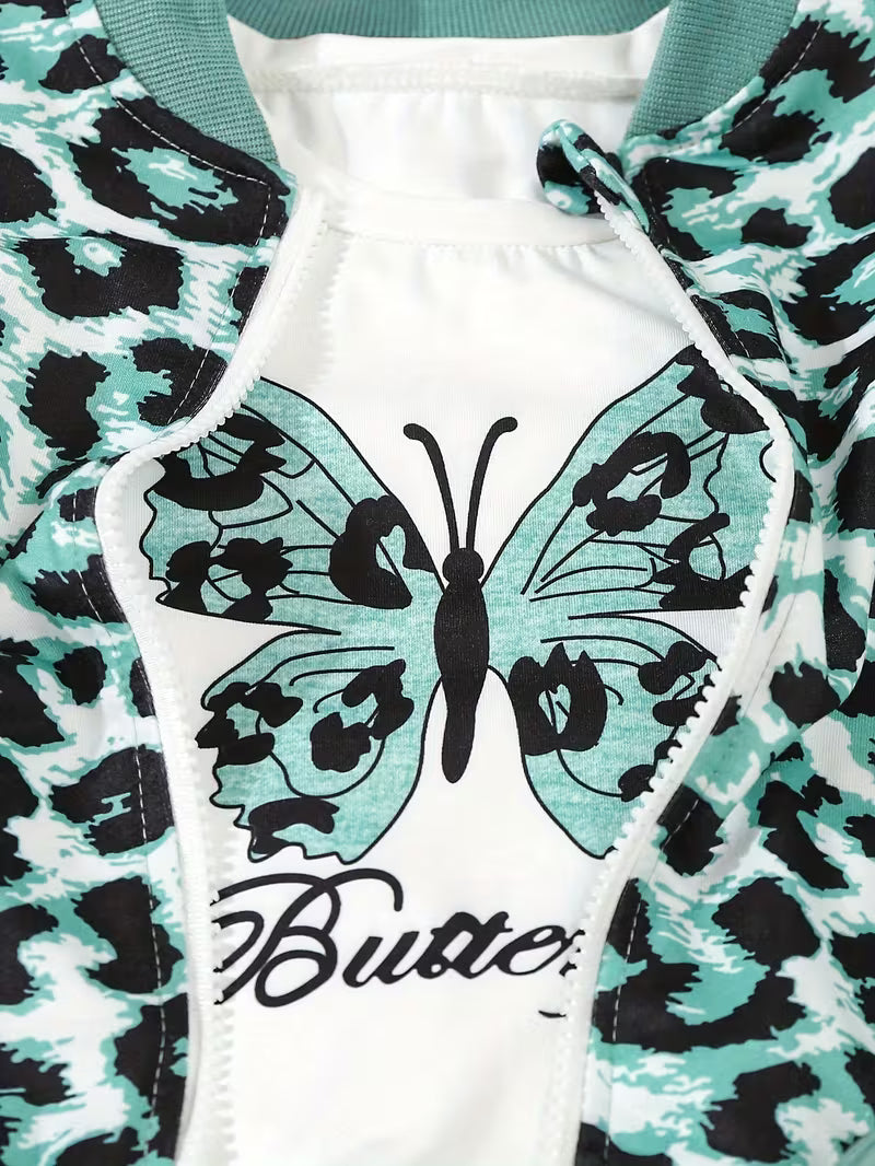 InfantLane “Wild Blossom” Set – Leopard & Butterfly Print